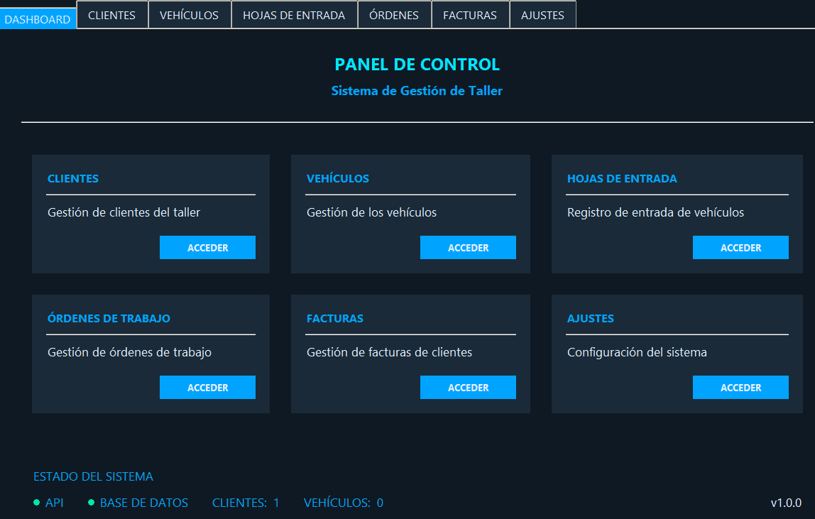 Software de taller para escritorio